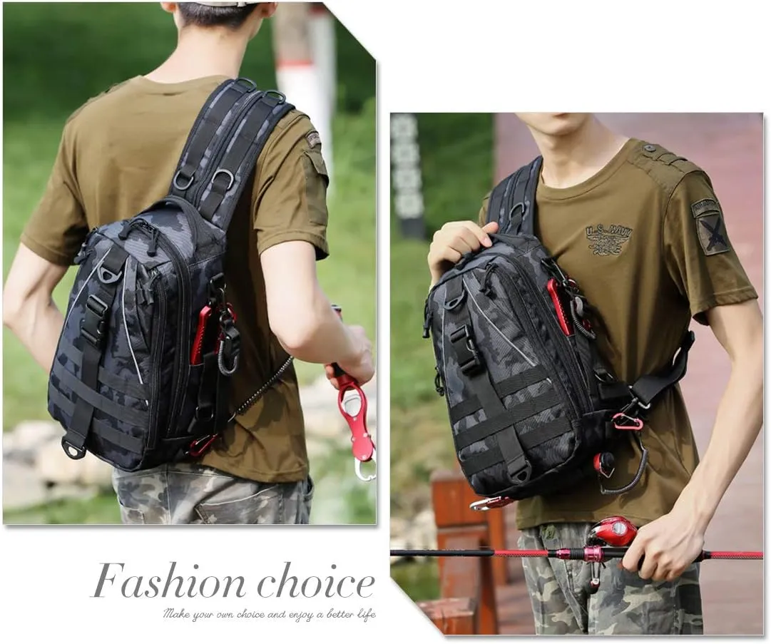 Men Canvas Camouflage Backpack Purse Travel Chest Bag Messenger Sling Crossbody Shoulder bag