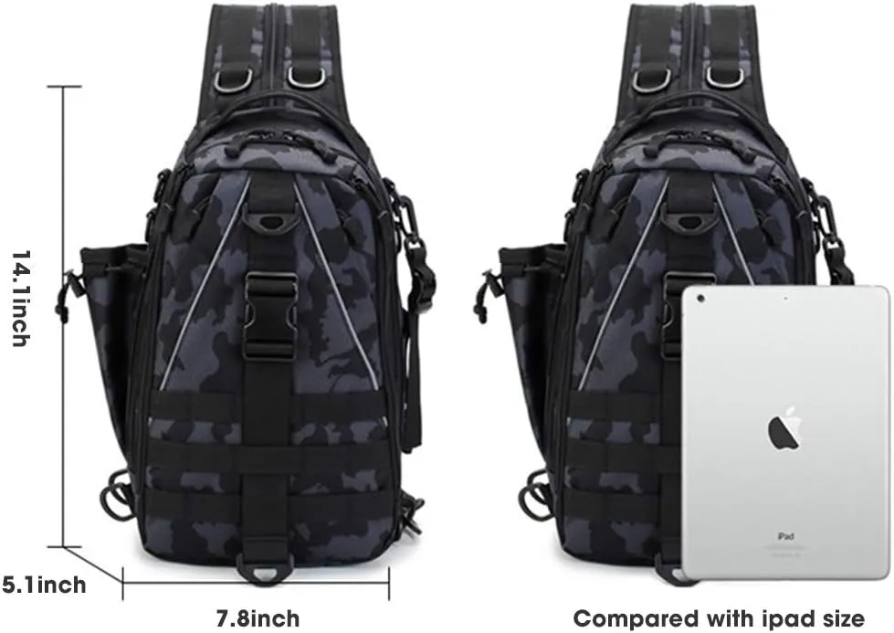 Men Canvas Camouflage Backpack Purse Travel Chest Bag Messenger Sling Crossbody Shoulder bag