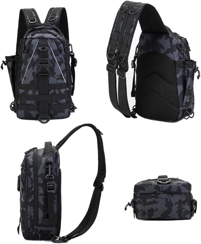 Men Canvas Camouflage Backpack Purse Travel Chest Bag Messenger Sling Crossbody Shoulder bag