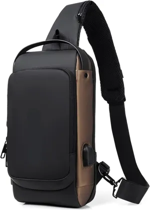 Men's Cross-Body Sling Bags Chest Bag Motorcycle Side Shoulder Bag for Men Crossbody Sling Bag Travel Chest Pack Messenger Bag Male