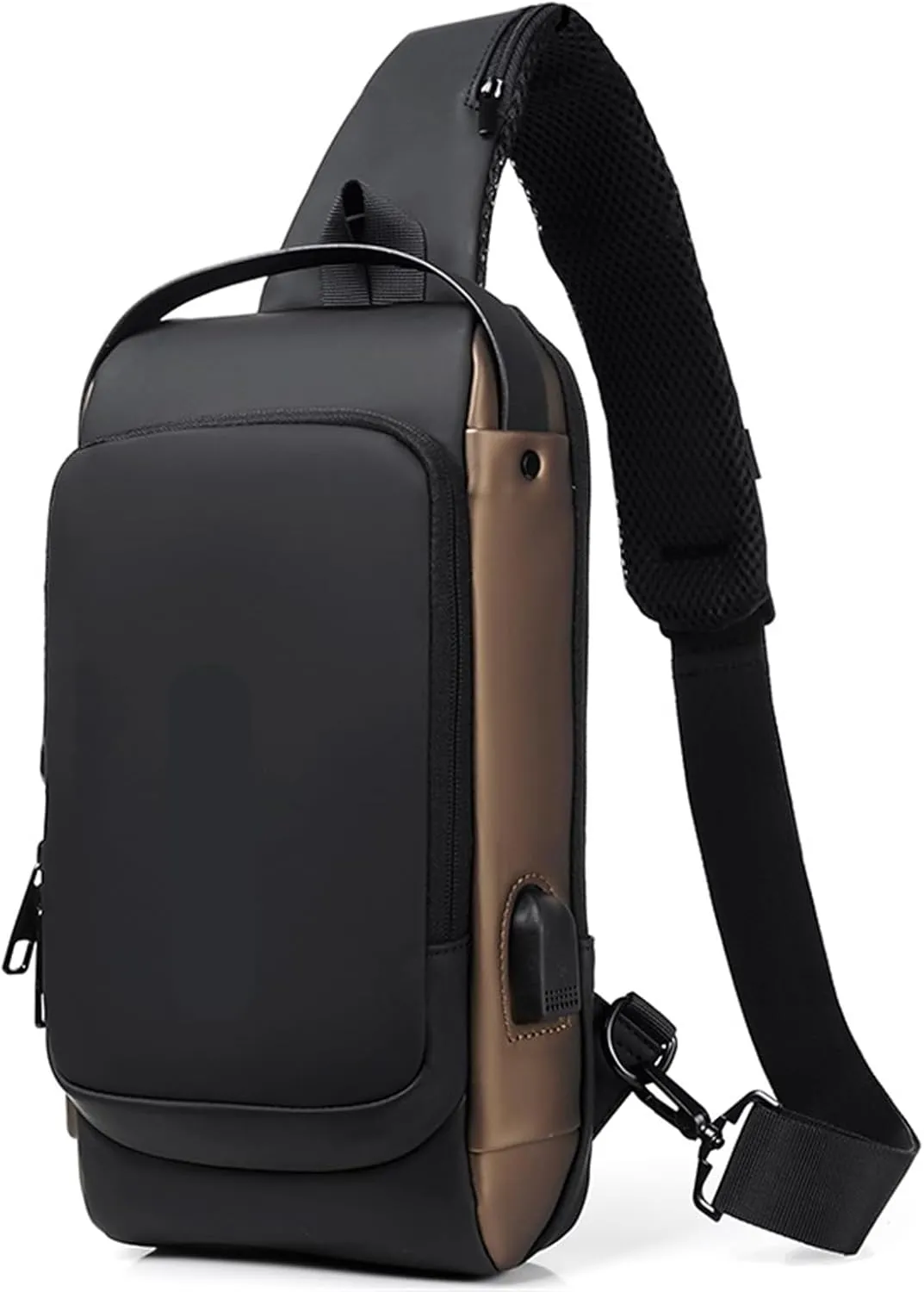 Men's Cross-Body Sling Bags Chest Bag Motorcycle Side Shoulder Bag for Men Crossbody Sling Bag Travel Chest Pack Messenger Bag Male