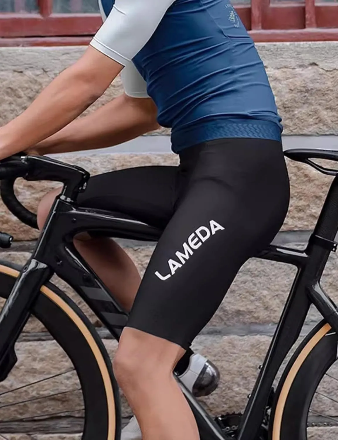 Mens Cycling Bib Shorts,Padded Breathable Bike Shorts Men Lightweight Bicycle Bibs Bike Tight for Road Gravel Biking