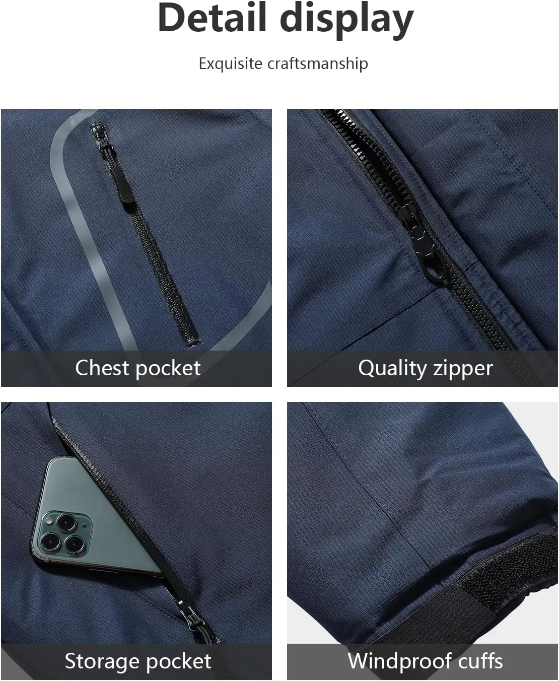 Men's Mountain Winter Coat Warm Fleece Ski Snow Jacket Waterproof Raincoat with Hood