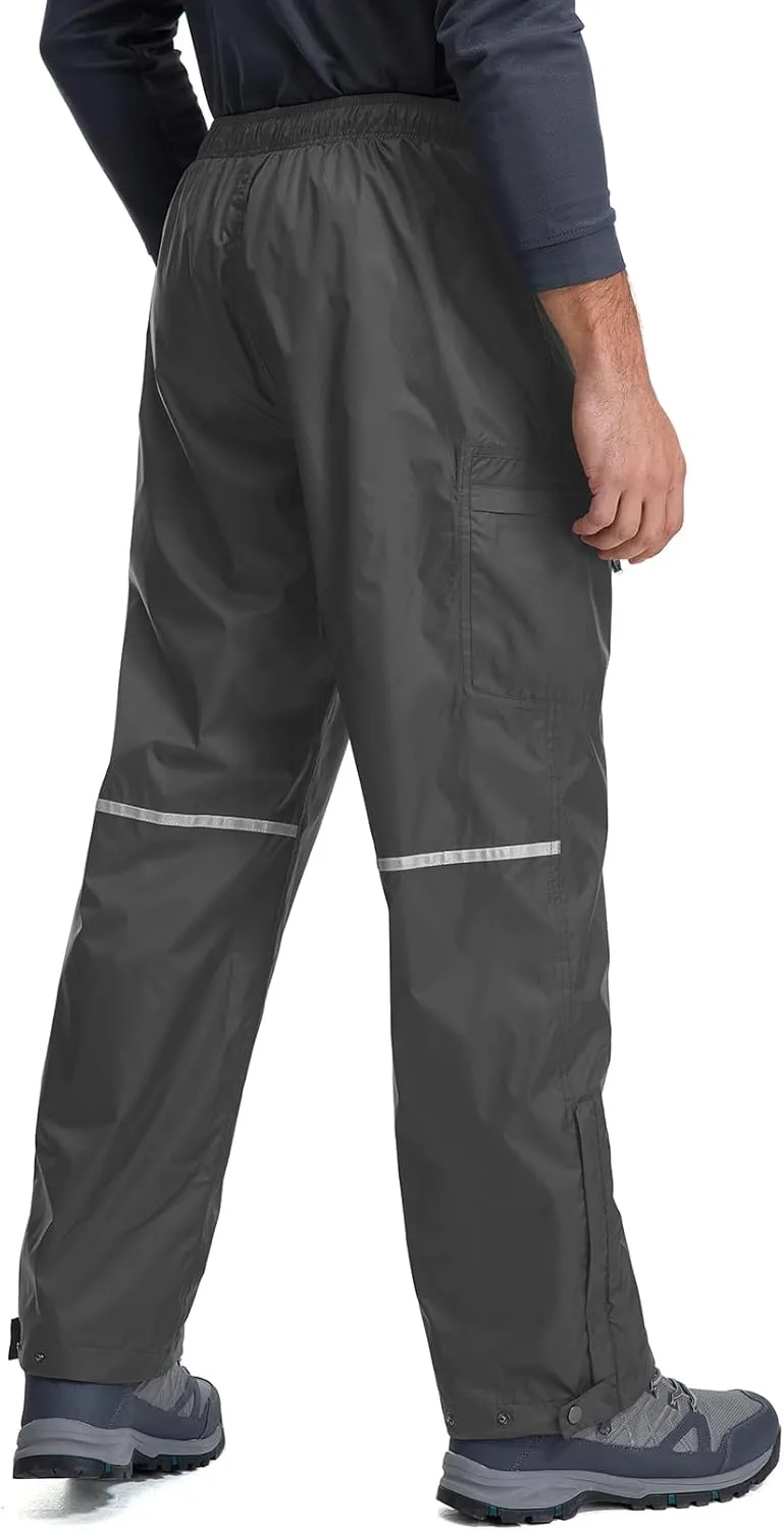 Men's Rain Pants Waterproof Over Pants Windproof Outdoor Hiking Pants for Golf,Fishing,Cycling