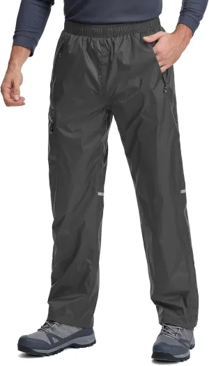 Men's Rain Pants Waterproof Over Pants Windproof Outdoor Hiking Pants for Golf,Fishing,Cycling