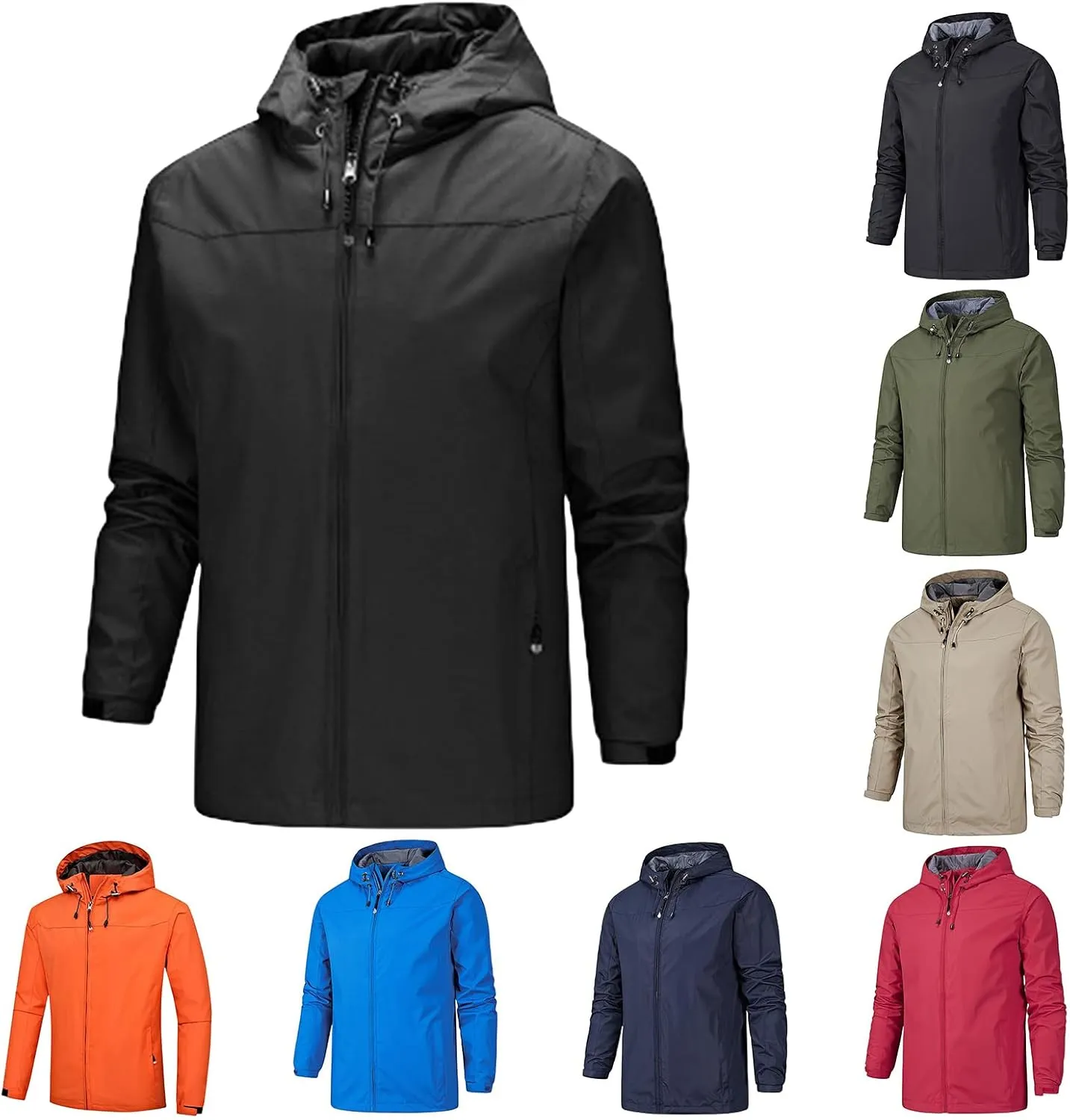 Men's Waterproof Jackets Windproof Lightweight Softshell Mountain Sport Jacket For Men Hooded Windbreaker Raincoat