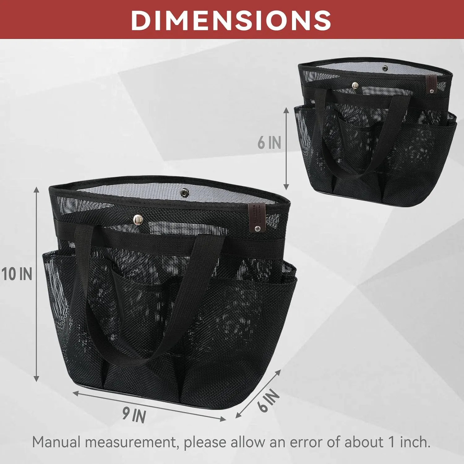 Mesh Horse Grooming Tote Bag Breathable Waterproof, 6 Pockets Horse Grooming Kit Tool Bags, Horse Cleaning Caddy Box for Cleaning Supplies, Pet Grooming Organizer for Horse Dog Goats, Black
