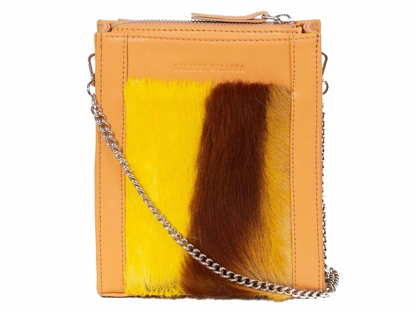 Messenger Springbok Handbag in Sunflower Yellow with a stripe feature