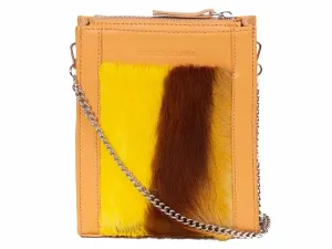 Messenger Springbok Handbag in Sunflower Yellow with a stripe feature
