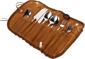 Mikikit 1set Multi-function Utensil Kit with Bag Stainless Steel Cutlery Outdoor Camping Picnic and Cooking Portable Organized Dining