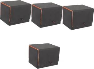 Mikikit 4pcs Pu Card Decks Box Card Holder Organizer for Lightweight Compact Storage Case Capacity from Scratches for Poker