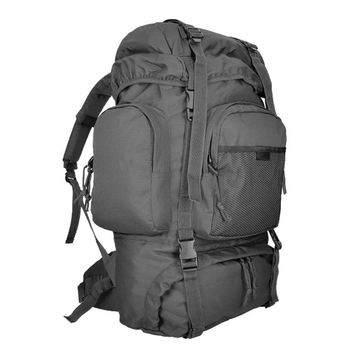MIL-TEC COMMANDO rucksack durable 55L waterproof cover trekking backpack black