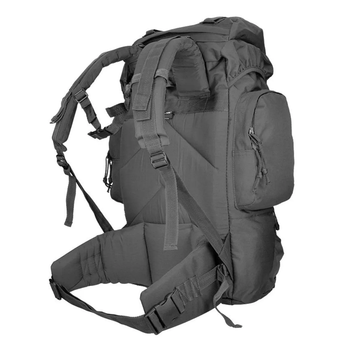 MIL-TEC COMMANDO rucksack durable 55L waterproof cover trekking backpack black