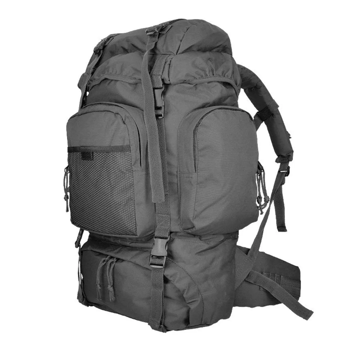 MIL-TEC COMMANDO rucksack durable 55L waterproof cover trekking backpack black