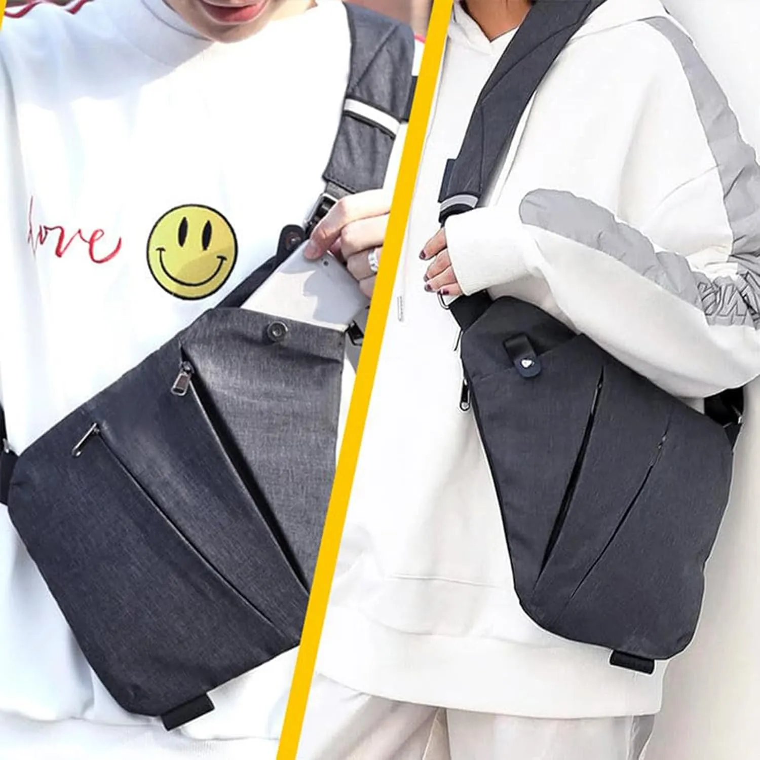 Mineneat Anti Theft Travel Bag - Mineneat Anti-Theft Safe Bag Slim Sling Bag, Crossbody Purse Bags for Women Men