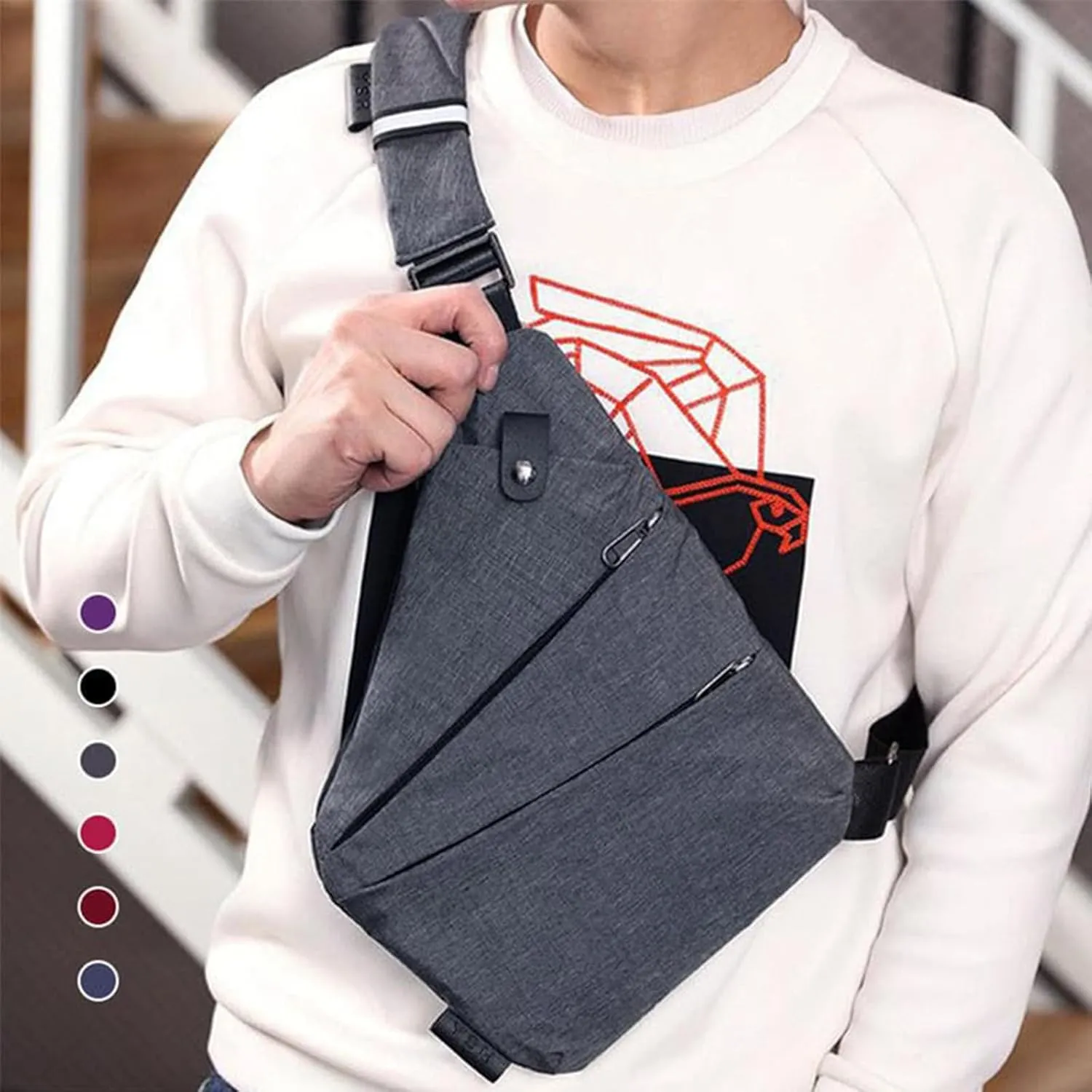 Mineneat Anti Theft Travel Bag - Mineneat Anti-Theft Safe Bag Slim Sling Bag, Crossbody Purse Bags for Women Men