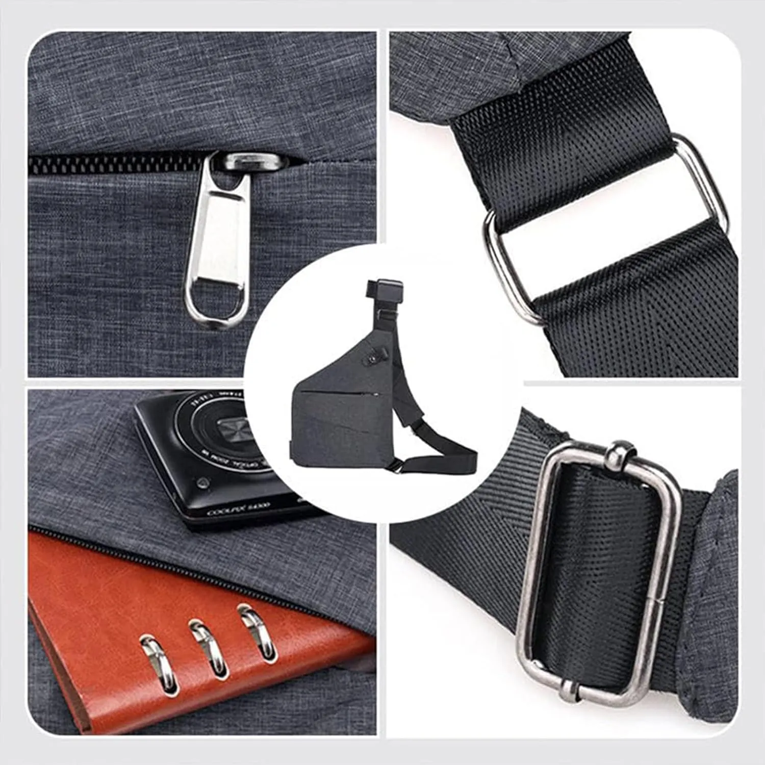 Mineneat Anti Theft Travel Bag - Mineneat Anti-Theft Safe Bag Slim Sling Bag, Crossbody Purse Bags for Women Men