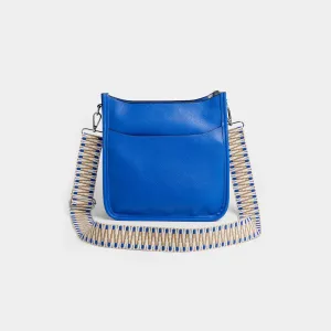 Mini Alma Zip Top Messenger   Strap - Cobalt Blue