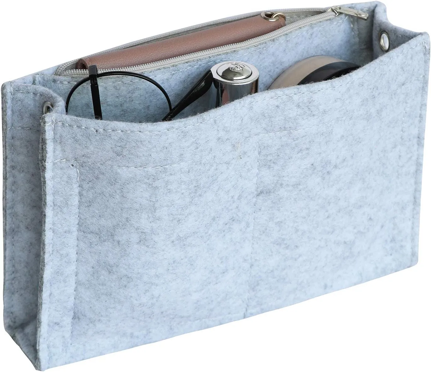 Mini Felt Purse Organizer Insert Small Tote Bag organizer with Zipper