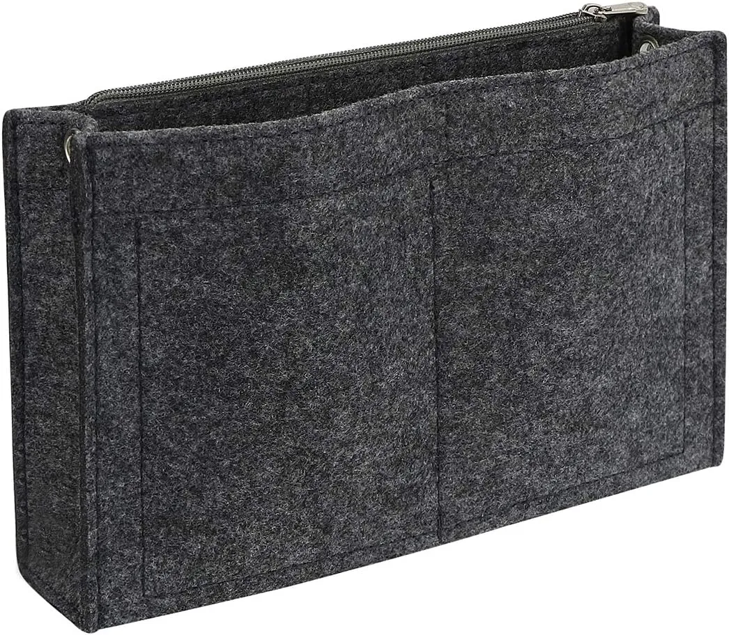 Mini Felt Purse Organizer Insert Small Tote Bag organizer with Zipper