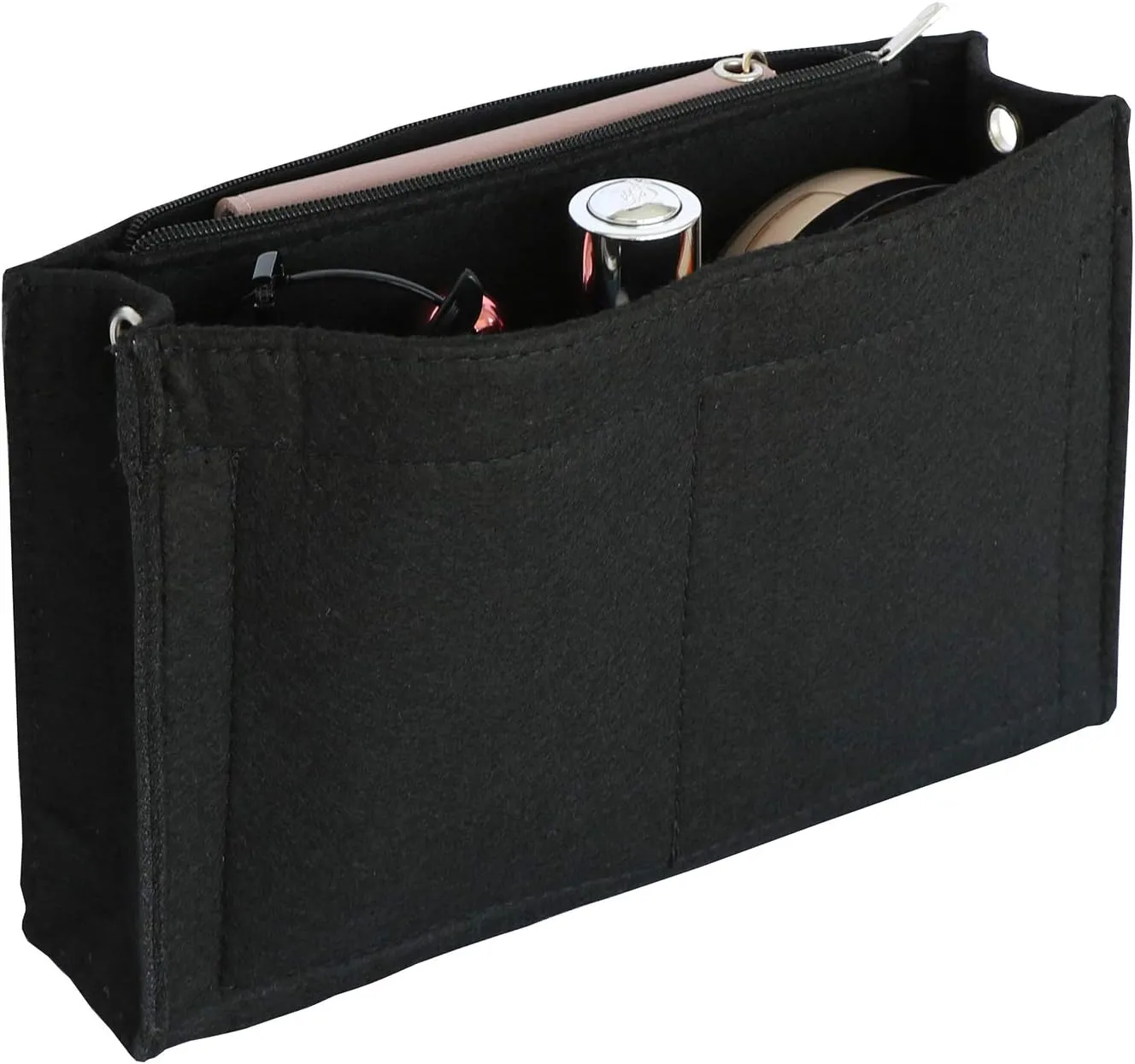 Mini Felt Purse Organizer Insert Small Tote Bag organizer with Zipper