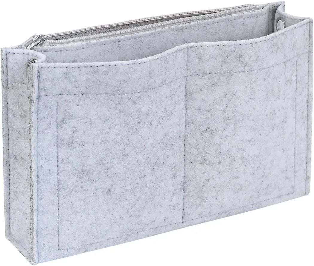 Mini Felt Purse Organizer Insert Small Tote Bag organizer with Zipper