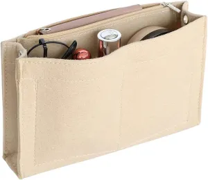 Mini Felt Purse Organizer Insert Small Tote Bag organizer with Zipper