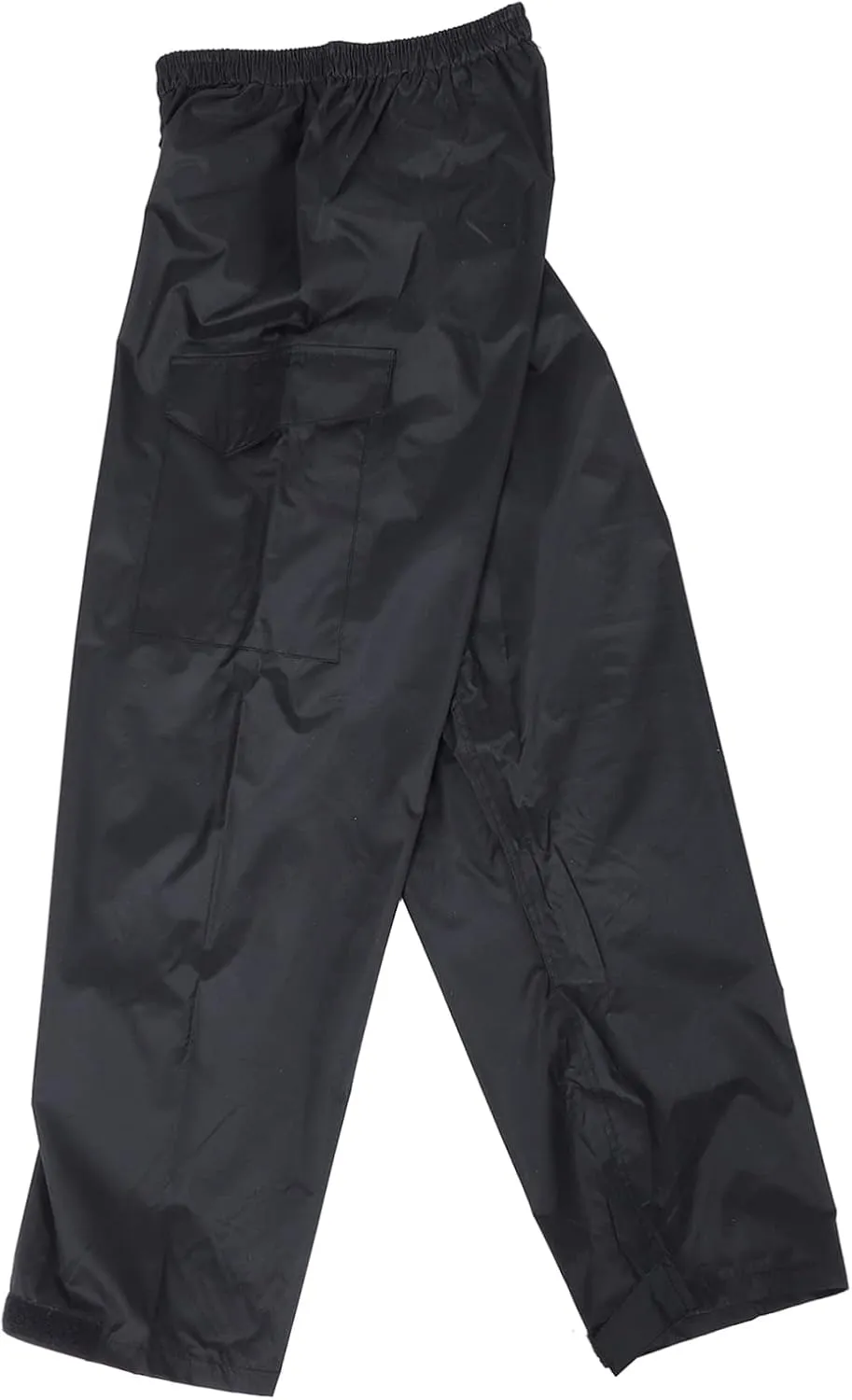 Mipcase Men's Waterproof Pants Double-Layered Rainproof Pants Elastic Waistband Black