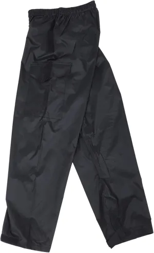Mipcase Men's Waterproof Pants Double-Layered Rainproof Pants Elastic Waistband Black