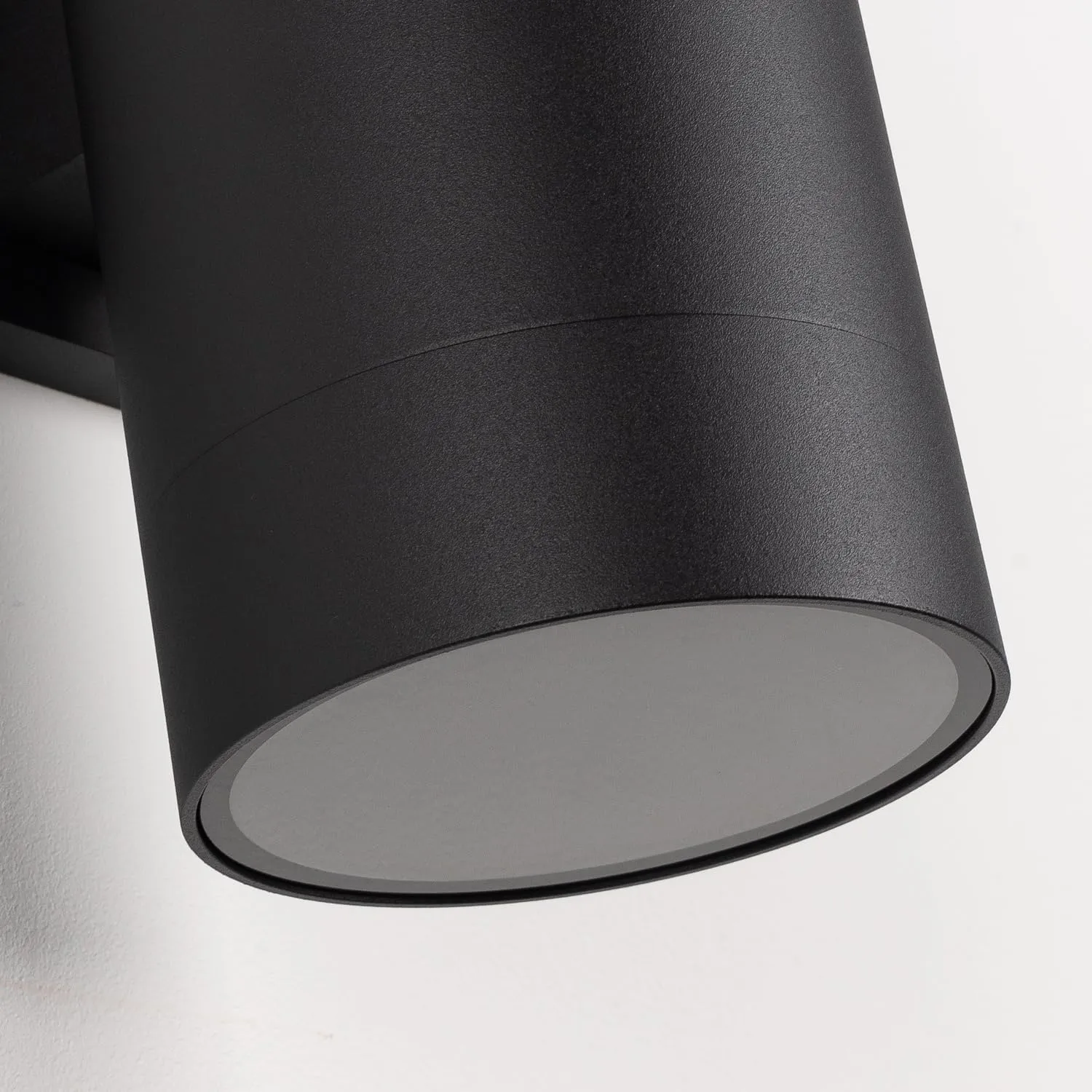 mirrea 14" Modern Outdoor Porch Light Patio Light in 2 Lights with Aluminum Cylinder and Tempered Glass Cover Waterproof Wall Sconce 2 Pack (Matte Black)