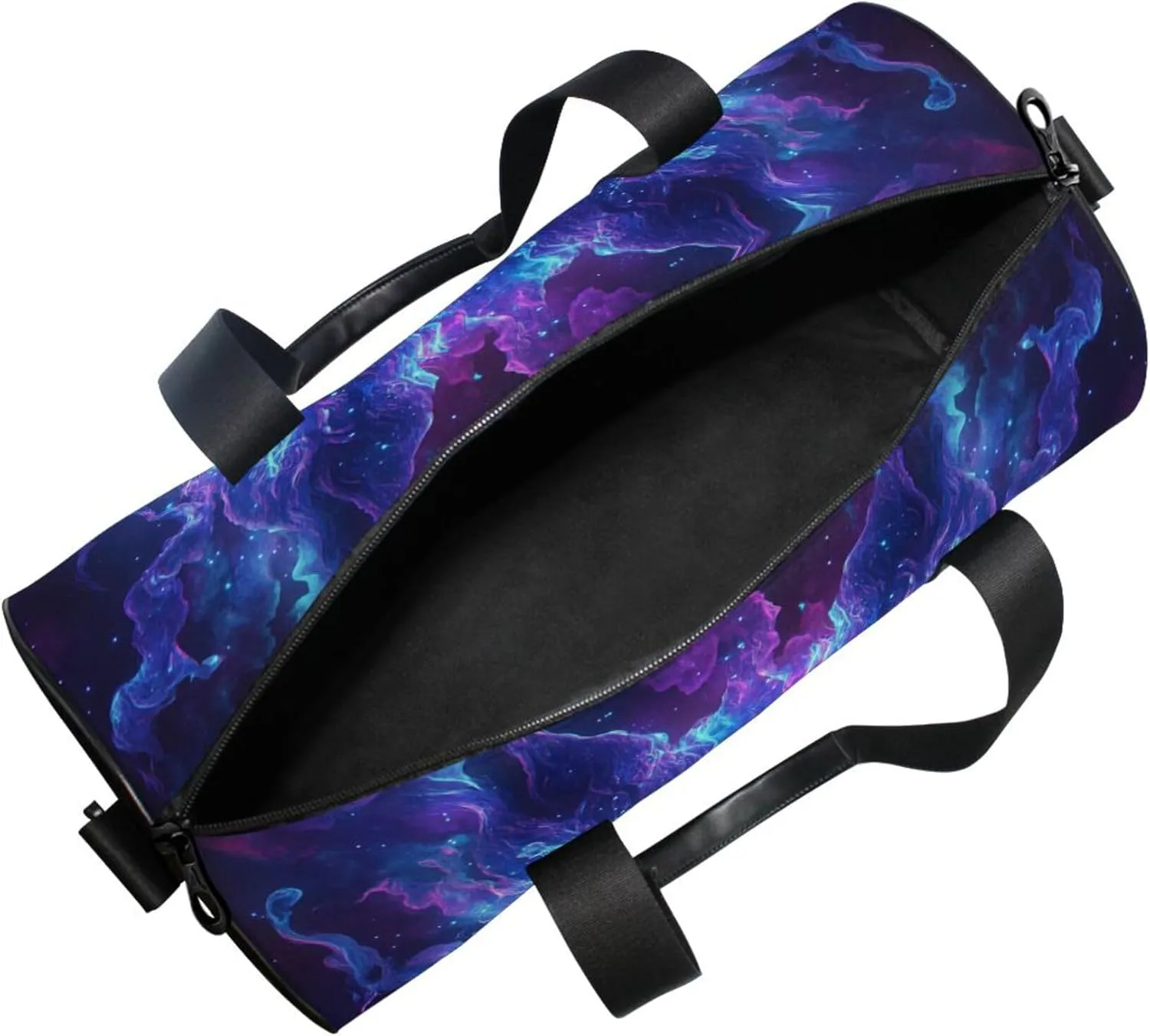 MNSRUU Sports Duffel Bags, Galaxy Wolf Face Blue Eyes Athletic Gym Bag Overnight Workout Travel Tote Luggage for Men Women Yoga