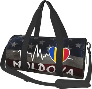 Moldova Heartbeat Duffel Bag Gym Bag Travel Sports Tote Large Foldable Beach Swim Yoga1