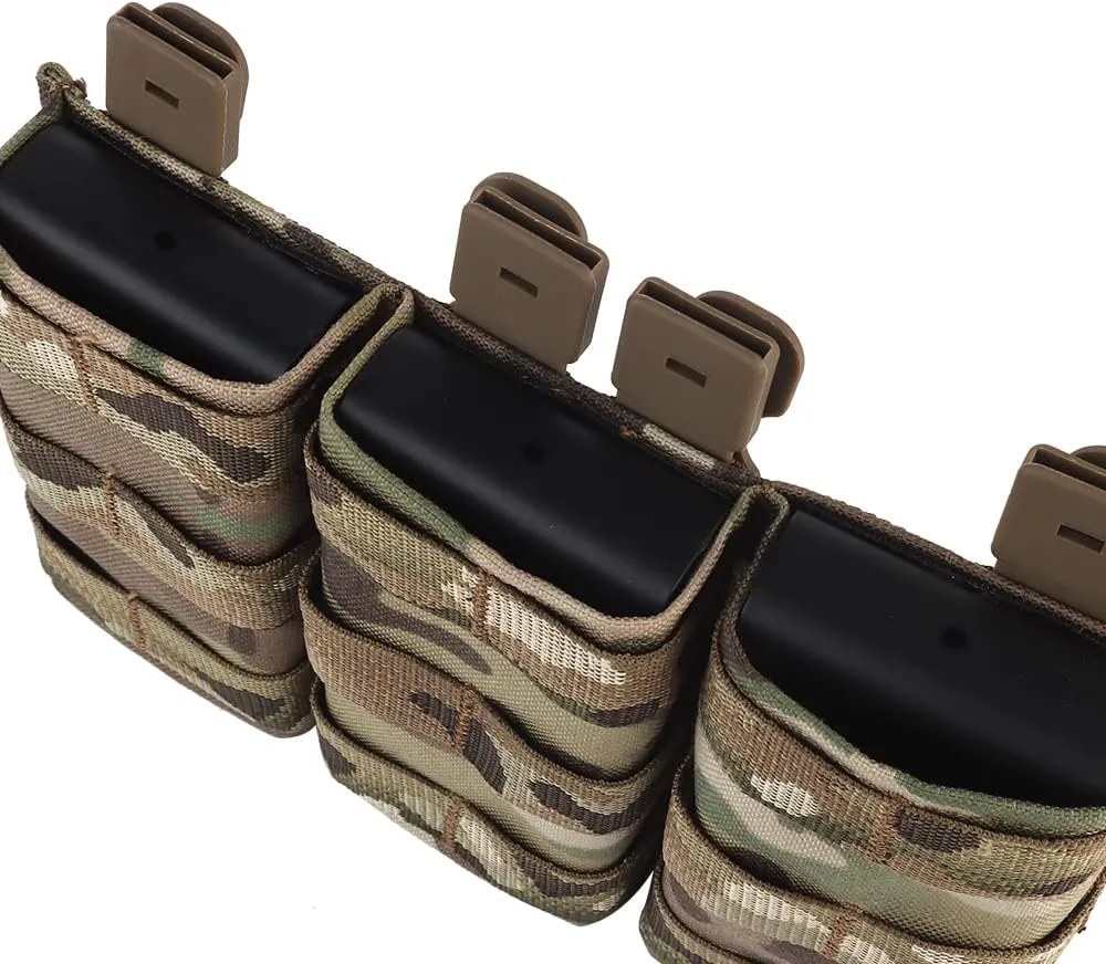 MOLLE Triple 5.56mm Magazine Pouch with Mag Pouch Insert Set, Mag Carrier Holder Pocket