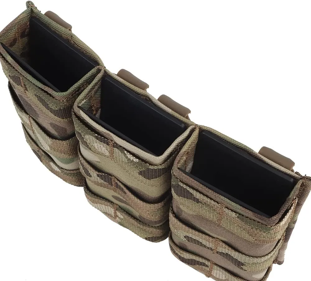 MOLLE Triple 5.56mm Magazine Pouch with Mag Pouch Insert Set, Mag Carrier Holder Pocket