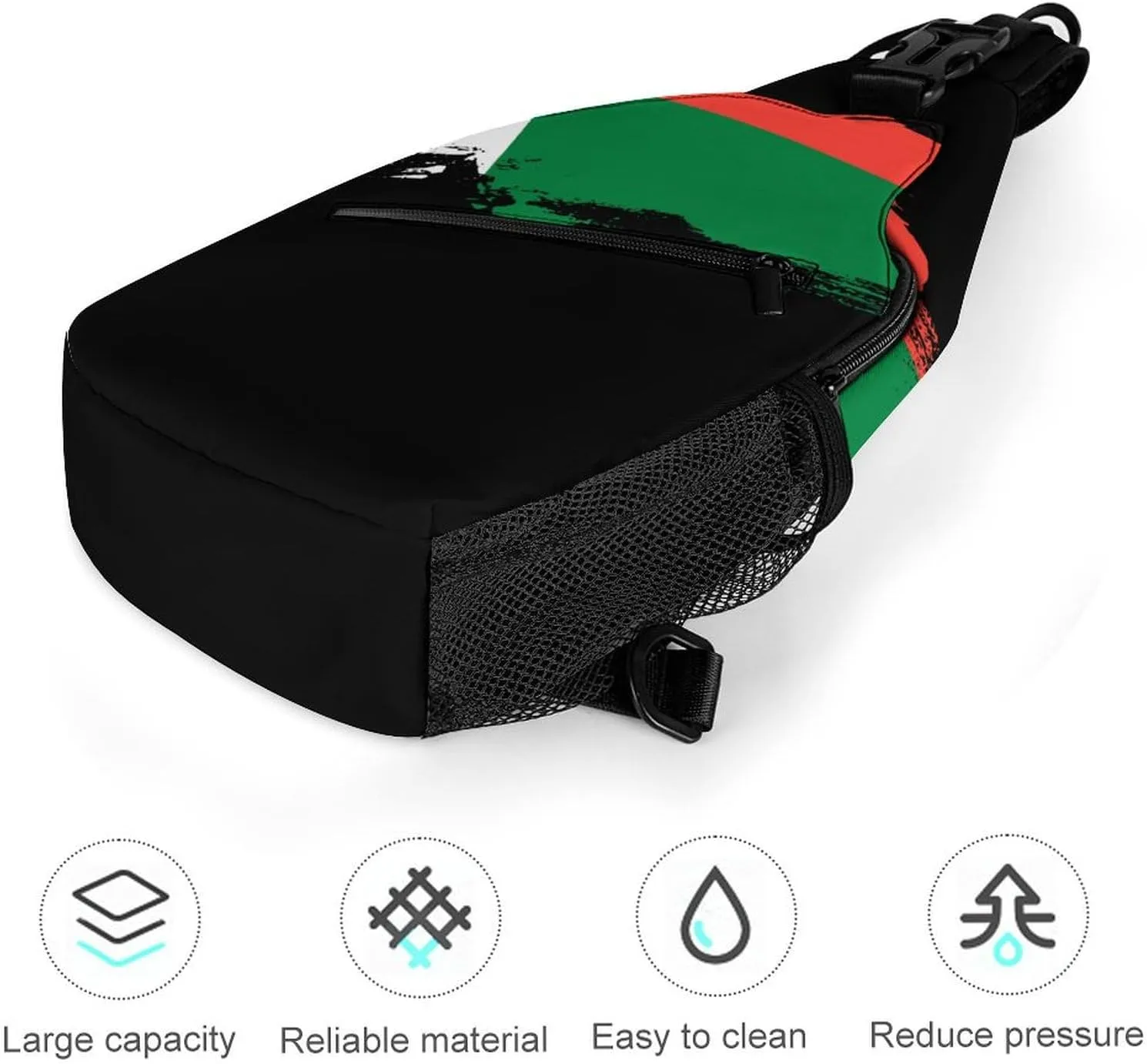 Mongolia Flag Brush Stroke Sling Bag Crossbody Chest Bag Shoulder Bag For Travel Hiking Cycling Camping