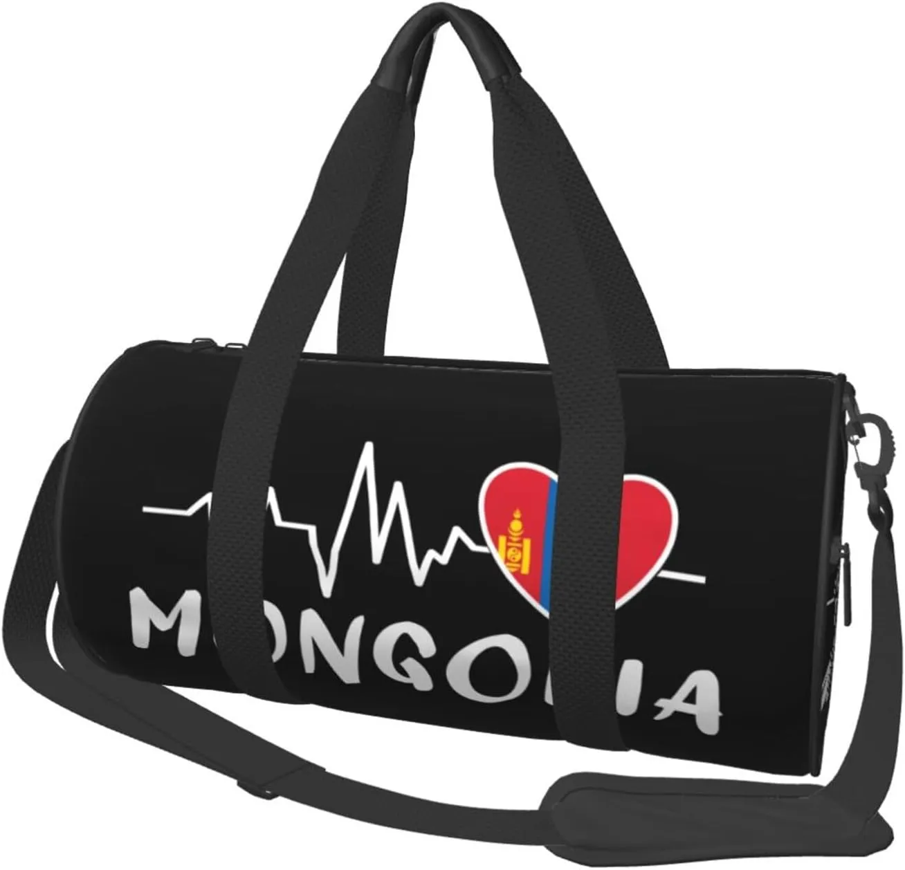 Mongolia Heartbeat Duffel Bag Gym Bag Travel Sports Tote Large Foldable Beach Swim Yoga8
