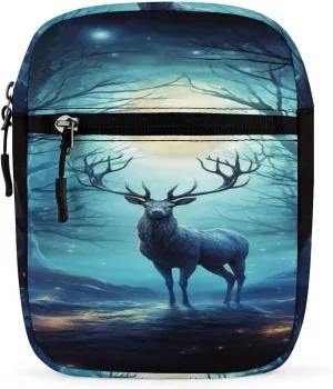 Moonlight Deer Small Satchel Mini Crossbody Sling Bag Shoulder Bag for Men Women Workout Travelling