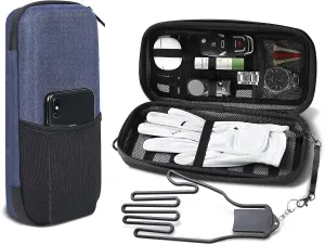 MOSLA Golf Accessory Case with Golf Bag Clip for Golfers Golf Performance Gloves Holder Case for Phone, Tees, Repair Tools, Ball Markers and Golf Essentials. Removable Golf Glove Hanger