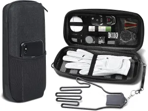 MOSLA Golf Accessory Case with Golf Bag Clip for Golfers Golf Performance Gloves Holder Case for Phone, Tees, Repair Tools, Ball Markers and Golf Essentials. Removable Golf Glove Hanger