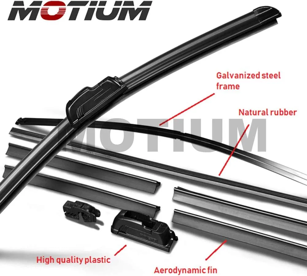 MOTIUM OEM QUALITY Premium All-Season Windshield Wiper Blades (26" 19" pair for front windshield)…