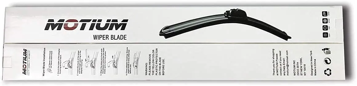 MOTIUM OEM QUALITY Premium All-Season Windshield Wiper Blades (26" 19" pair for front windshield)…