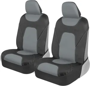 Motor Trend AquaShield Waterproof Front Seat Covers, Gray Seat Covers for Cars – Neoprene Front Car Seat Cover, SUV Seat Covers Protector - Car Interior Cover for Auto, Trucks, & Dog Owners