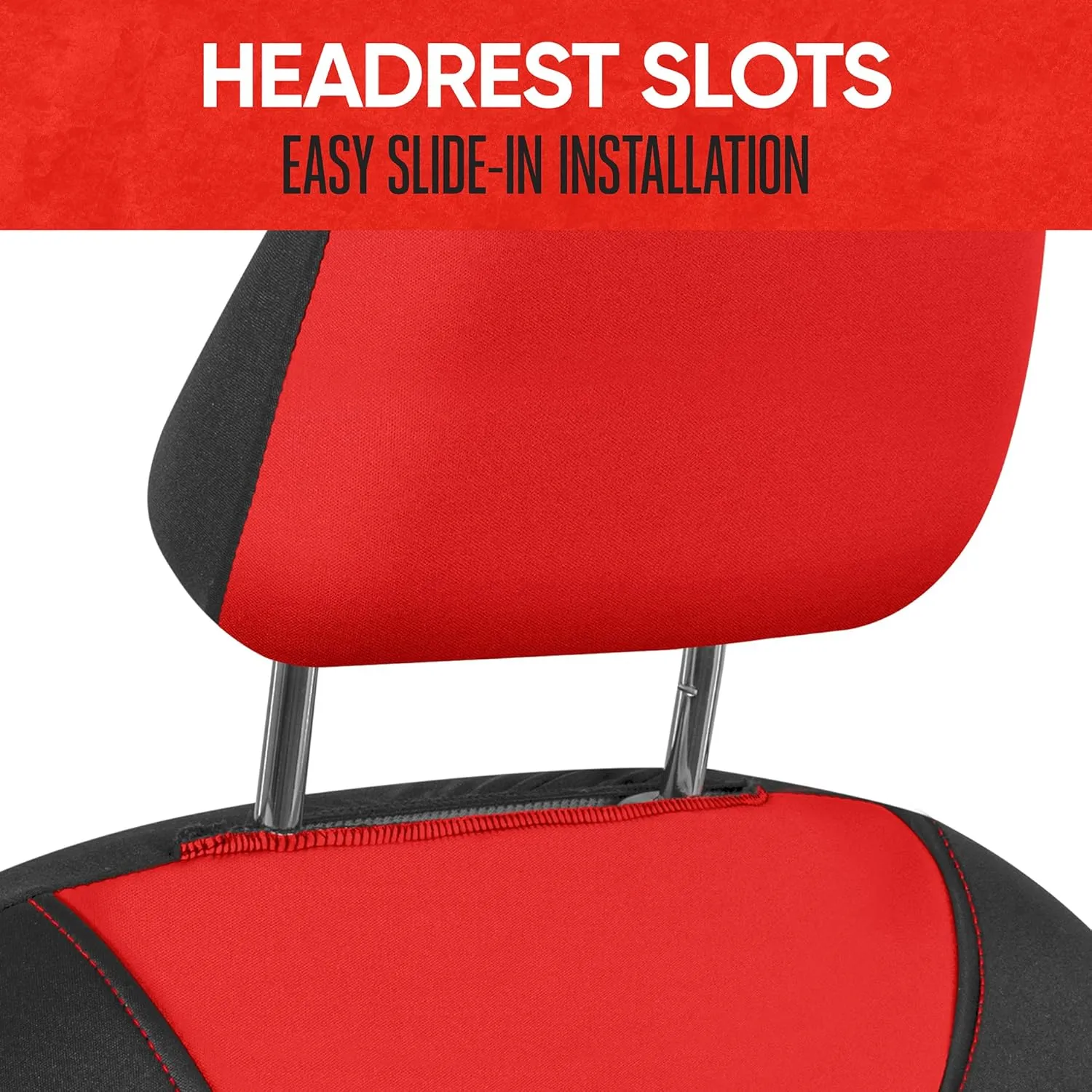 Motor Trend AquaShield Waterproof Front Seat Covers, Red Seat Covers for Cars – Neoprene Front Car Seat Cover, SUV Seat Covers Protector - Car Interior Cover for Auto, Trucks, & Dog Owners