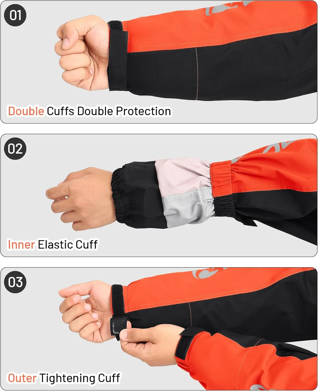 Motorcycle Rain Suit - Waterproof Jacket & Pants for Men & Women, Lightweight Nylon, Reflective, Multi-purpose for Riding, Fishing, Golf, Hunting, Camping