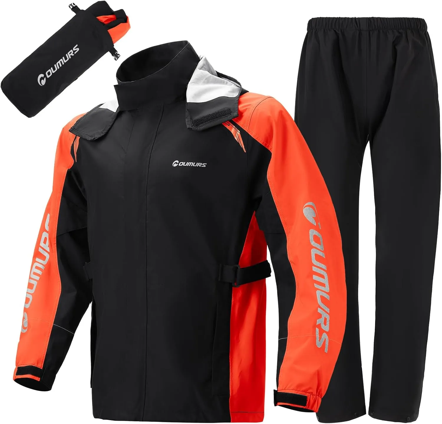 Motorcycle Rain Suit - Waterproof Jacket & Pants for Men & Women, Lightweight Nylon, Reflective, Multi-purpose for Riding, Fishing, Golf, Hunting, Camping