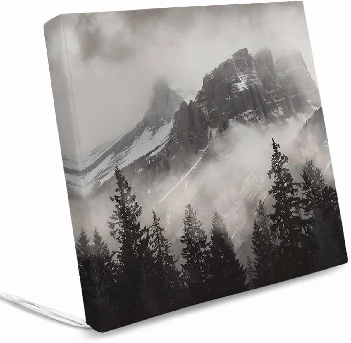 Mountains Forest Outdoor Cushion Chair Cover Set of 2 - Waterproof Couch Seat Covers, Modern Nature Fog Landscape Patio Furniture Protector Cushions Slipcovers for Sofa/RV, 20"x18"x4"