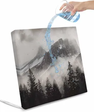 Mountains Forest Outdoor Cushion Chair Cover Set of 2 - Waterproof Couch Seat Covers, Modern Nature Fog Landscape Patio Furniture Protector Cushions Slipcovers for Sofa/RV, 20"x18"x4"