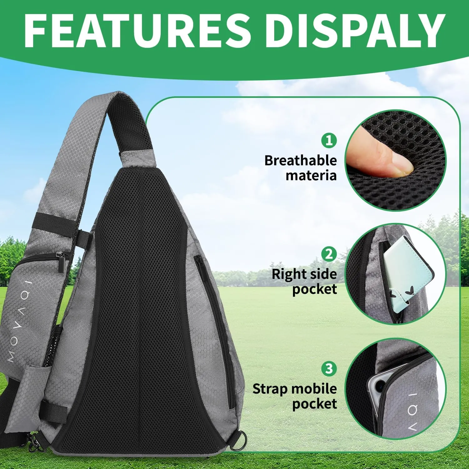 MOYAQI Disc Golf Bag with Retriever Holder and Storage Pockets, Disc Golf Backpack with 8-10 Disc Capacity, Padded Adjustable Strap and Back Panel, Lightweight and Durable