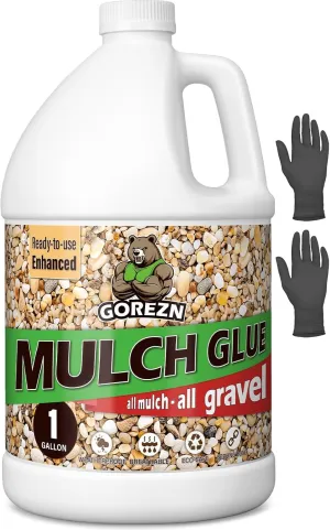 Mulch Glue for Landscaping, 1 Gallon Rock Glue for Pea Gravel, Pebbles, Wood and Bark, Enhanced and Long Lasting, Spray Ready and Ready to Use, Not Easily Clogged, for Garden and Yard