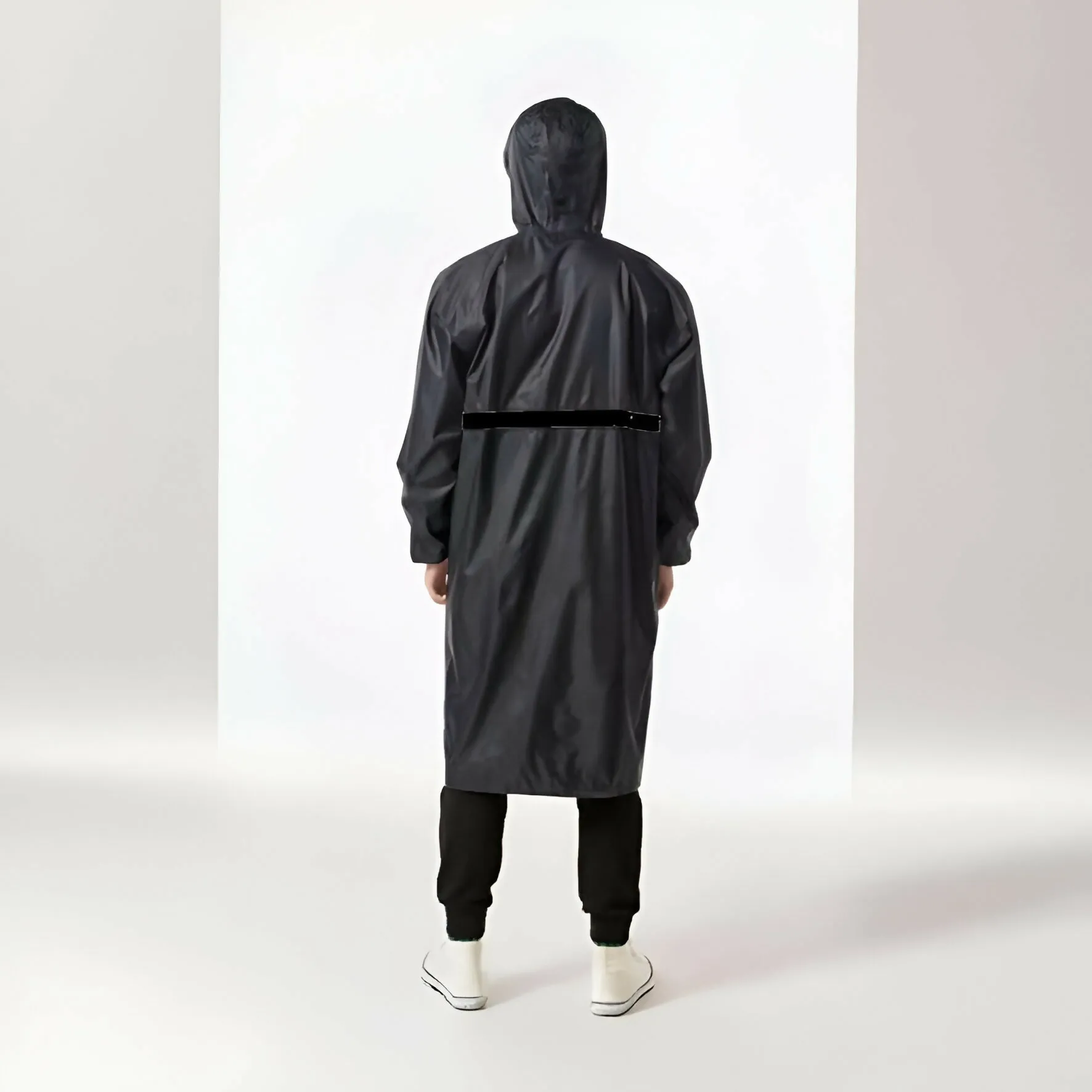 Multispace Men's Polyester Long RainCoat Pocho with Adjustable Cap and Cover